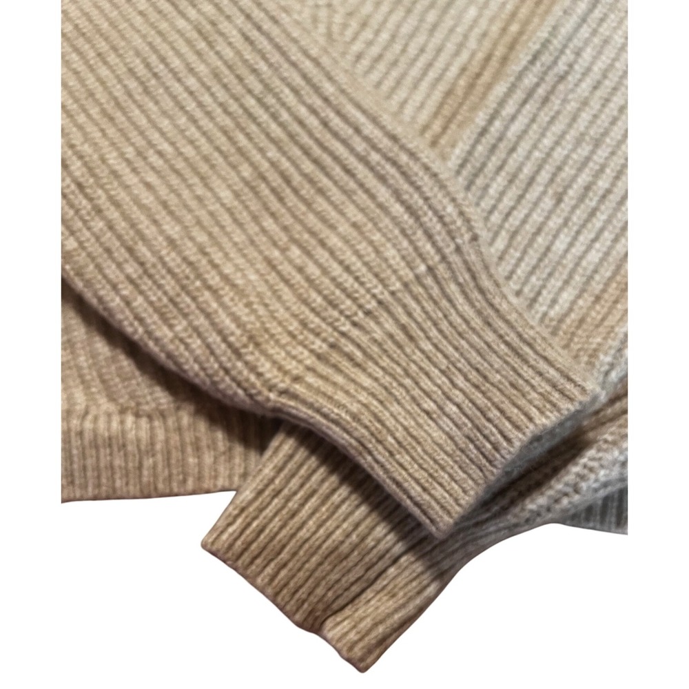 H&M XS‎ Beige V-Neck Long Sleeve Knit Sweater Wool Blend Casual Pullover Top - Picture 5 of 8